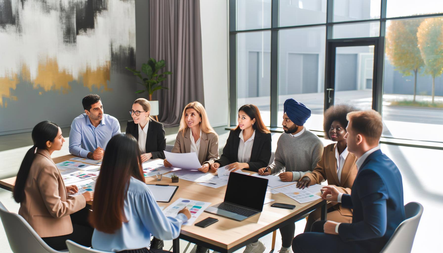 Grupo de empresarios reunidos