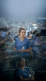 Nurse in Mental Overload at Emergency Ward