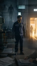 Worker Reflecting on Workplace Accident Impact