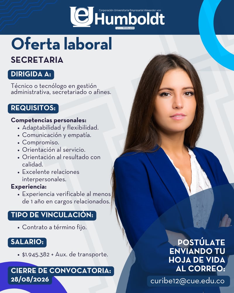 Vacante secretaria-Ago-2026