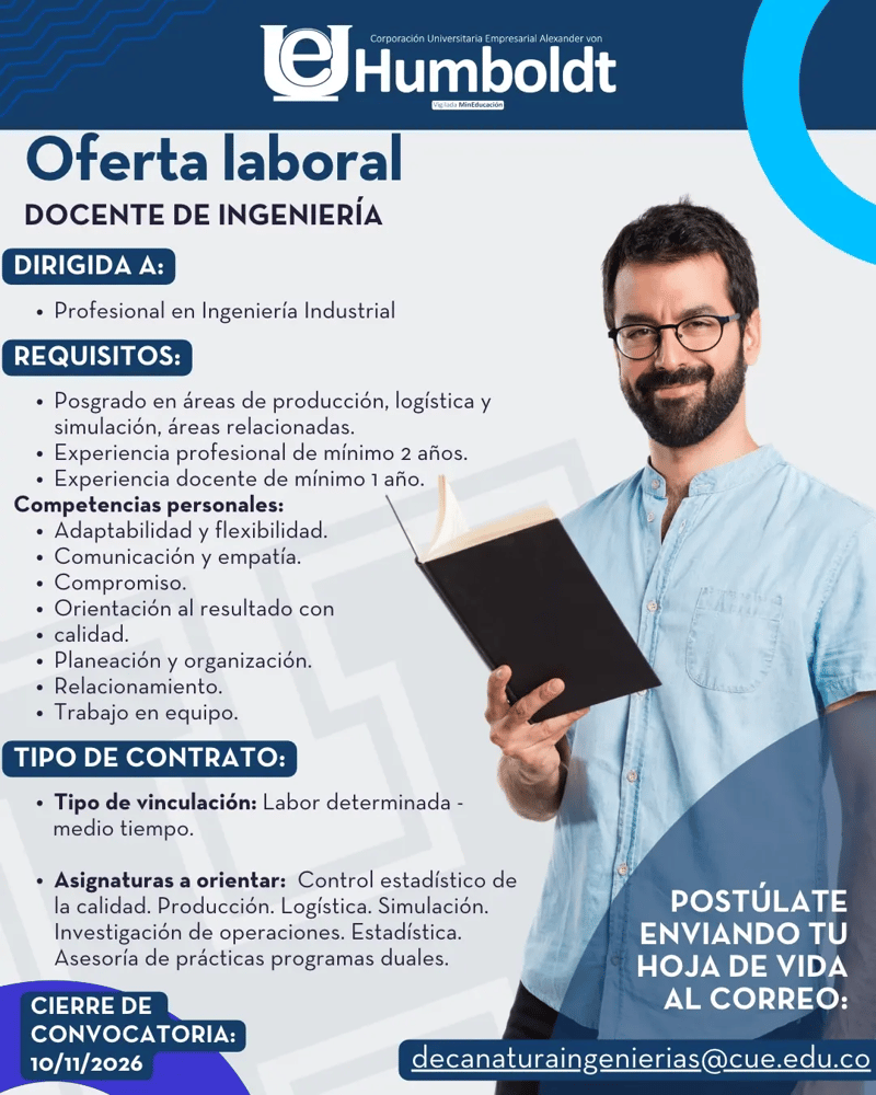 web Vacante docente Ingeniería